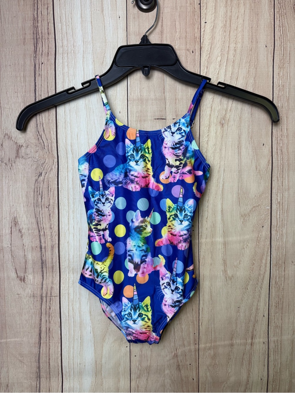 Girls' Rainbow Kitten One-Piece Swimsuit - Blue